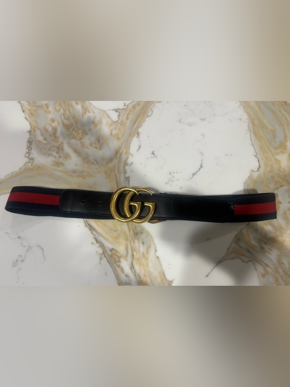 Gucci Black Leather Belt with Gold Double G Buckle